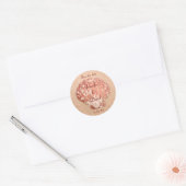 Gepersonaliseerd strand Save the Date Envelope Sea Ronde Sticker (Envelop)