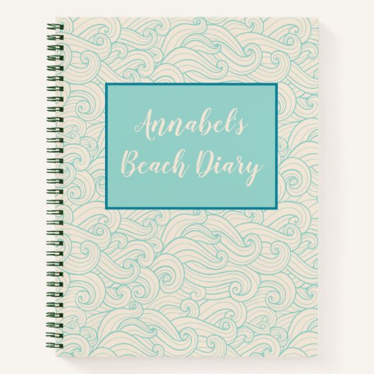 Gepersonaliseerd stranddagboek notitieboek (Voorkant)