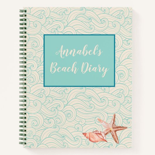 Gepersonaliseerd stranddagboek notitieboek (Voorkant)