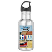 Gepersonaliseerd strandhuis en boot waterfles  (Voorkant)