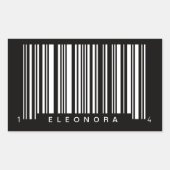 Gepersonaliseerd streepjescode gestreepte ontwerp rechthoekige sticker (Voorkant)