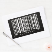 Gepersonaliseerd streepjescode gestreepte ontwerp rechthoekige sticker (Envelop)