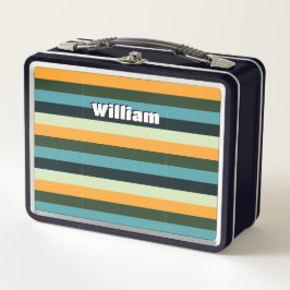 Gepersonaliseerd streeppatroon Monogram Blauw Geel