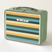 Gepersonaliseerd streeppatroon Monogram Blauw Geel (Voorkant)