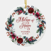 Gepersonaliseerd strijkijzer met kerstmis keramisch ornament (Voorkant)