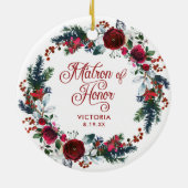 Gepersonaliseerd strijkijzer met kerstmis keramisch ornament (Achterkant)