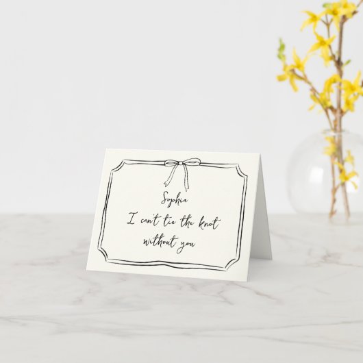 Gepersonaliseerd Stropdas De Knoop Boog Bruidsmeis Kaart (Gele Bloem)