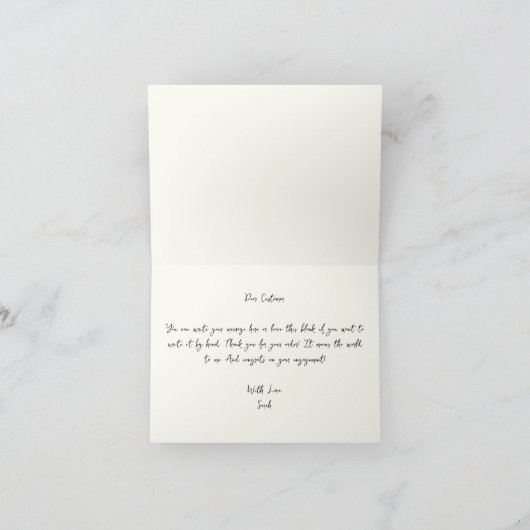 Gepersonaliseerd Stropdas De Knoop Boog Bruidsmeis Kaart (Binnen)