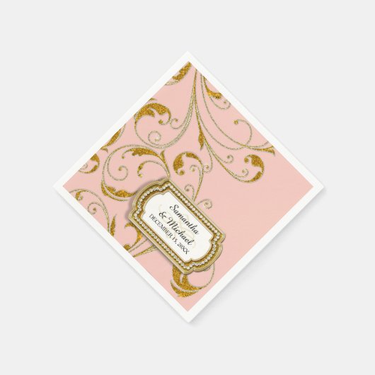 Gepersonaliseerd Stropdas Glam Old Hollywood Regen Servetten (Hoek)