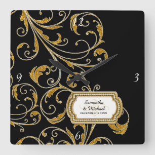 Gepersonaliseerd Stropdas Glam Old Hollywood Regen Vierkante Klok