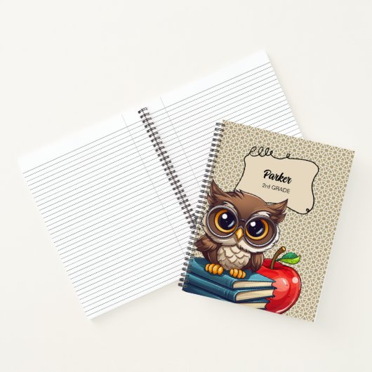 Gepersonaliseerd studentenboek Uil School Notitieb Notitieboek (Binnen)