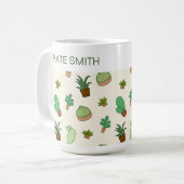 Gepersonaliseerd Succulent en Cactus in een Pastpa Koffiemok (Voorkant links)