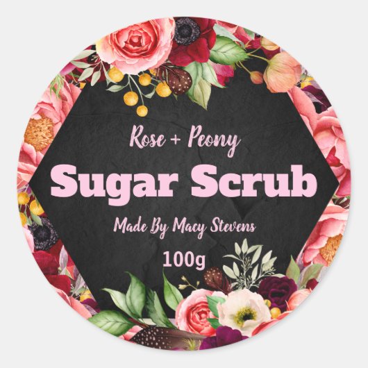 Gepersonaliseerd Sugar Scrub-label Ronde Sticker (Voorkant)