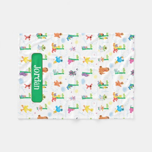 Gepersonaliseerd Sunny Day Sesamstraat Pattern Fleece Deken (Voorkant (Horizontaal))