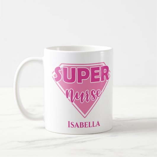 Gepersonaliseerd Superverpleegroze Koffiemok (Links)