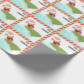 Gepersonaliseerd Surfen Kerstcadeau Cadeaupapier (Hoek)