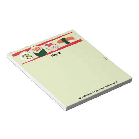 Gepersonaliseerd sushi-notitieblok notitieblok (Schuin)