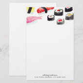 Gepersonaliseerd | Sushi Stationery Briefpapier (Voorkant / Achterkant)
