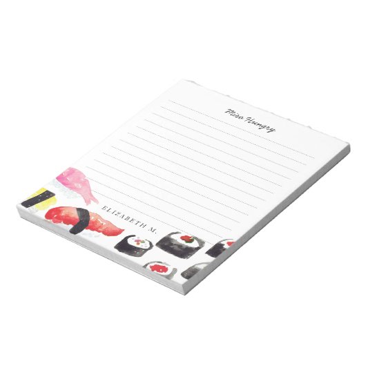 Gepersonaliseerd | Sushi-winkellijst Notitieblok (Linkerzijde)