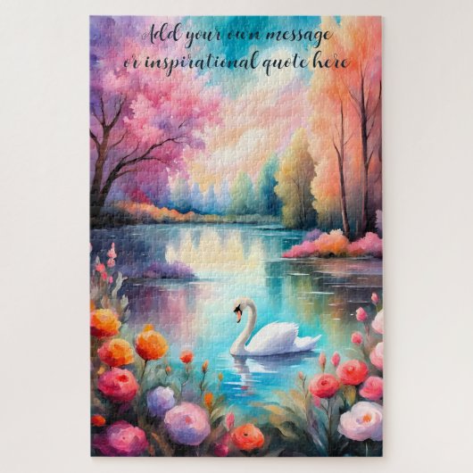 Gepersonaliseerd Swan Lake Serenity Legpuzzel (Verticaal)