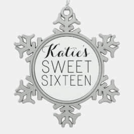 Gepersonaliseerd Sweet 16 Favor Tin Sneeuwvlok Ornament