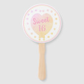Gepersonaliseerd Sweet 16 Happy Birthday Pastel He Handwaaier (Voorkant)