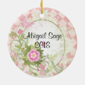 Gepersonaliseerd Sweet 16-kool meisje met kerstmis Keramisch Ornament (Achterkant)