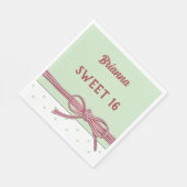Gepersonaliseerd Sweet 16 Tied met een Bow Polka D Servet (Hoek)