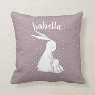 Gepersonaliseerd   Sweet Bunny Love Pink Polka Dot Kussen