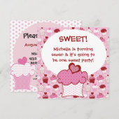 Gepersonaliseerd Sweet Cupcake Birthday Invites Kaart (Voorkant / Achterkant)