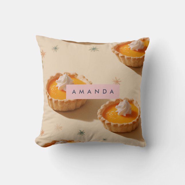 Gepersonaliseerd Sweet Custard Tart patroon Kussen (Voorkant)