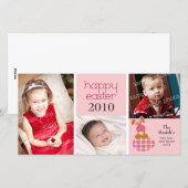 Gepersonaliseerd Sweet Happy Easter 3-Photo Card:  Feestdagenkaart (Voorkant / Achterkant)