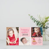 Gepersonaliseerd Sweet Happy Easter 3-Photo Card:  Feestdagenkaart (Staand voorkant)