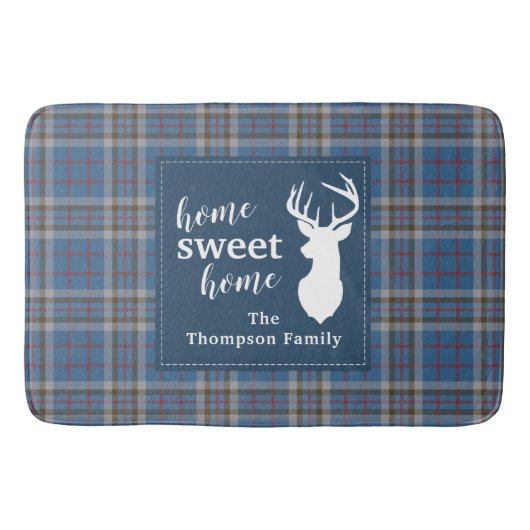 Gepersonaliseerd Sweet Home Tartan Clan Thompson P Badmat (Voorkant)