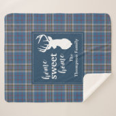 Gepersonaliseerd Sweet Home Tartan Clan Thompson P Sherpa Deken (Voorkant (horizontaal))