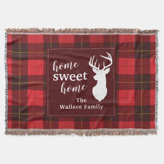 Gepersonaliseerd Sweet Home Tartan Clan Wallace Ps Deken (Voorkant)
