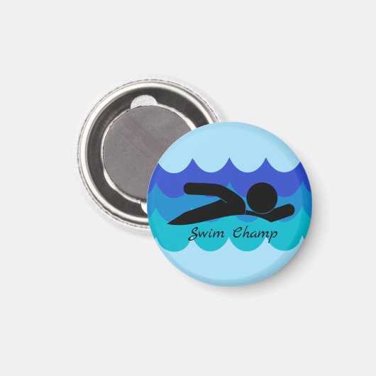 Gepersonaliseerd Swim Magnet (Voorkant / Achterkant)