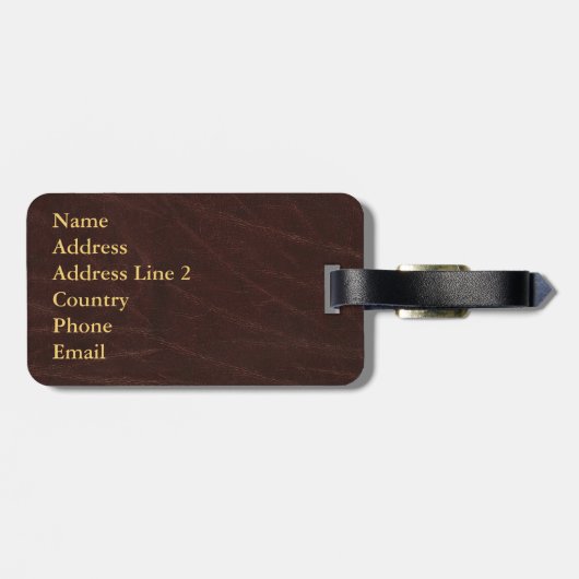 Gepersonaliseerd Swirly Manuscript Laura Gold op Bagagelabel (Achterkant horizontaal)