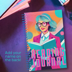 Gepersonaliseerd Synthwave Reading Journal Notitieboek