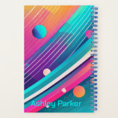 Gepersonaliseerd Synthwave Reading Journal Notitieboek (Achterkant)