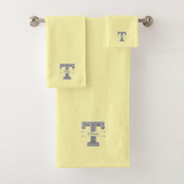 Gepersonaliseerd T-Initiaal Silver Monogram Jouw n Bad Handdoek