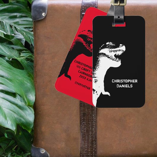 Gepersonaliseerd T-Rex Dinosaurus Bagagelabel