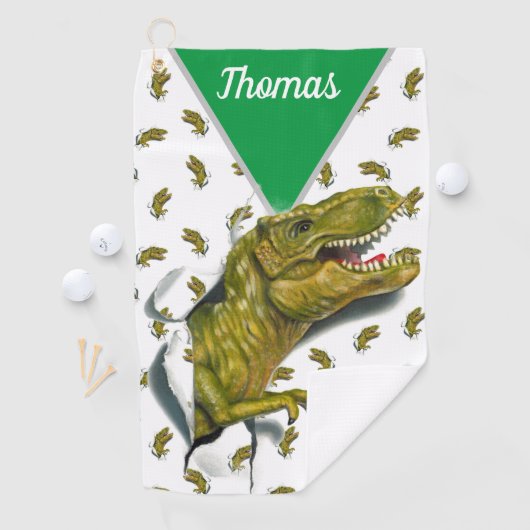 Gepersonaliseerd T-Rex golfhanddoek (Insitu)