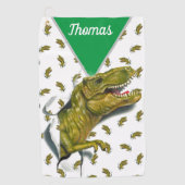 Gepersonaliseerd T-Rex golfhanddoek (Voorkant)