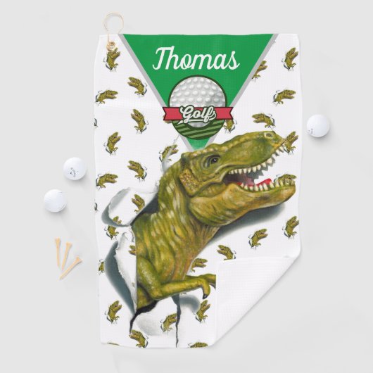 Gepersonaliseerd T-Rex Golfhanddoek (Insitu)