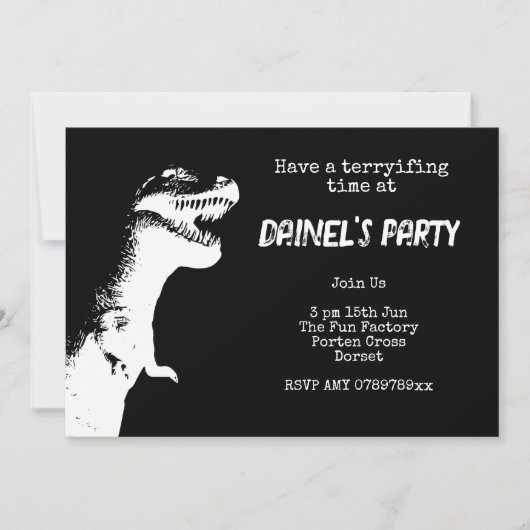 Gepersonaliseerd T-Rex verjaardagsfeestje Kaart (Voorkant)