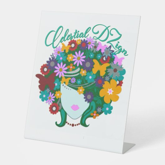 Gepersonaliseerd tablet reclamebord met voetstuk (Voorkant)