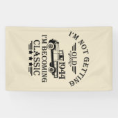 Gepersonaliseerd tachtig vintage 80ste verjaardags spandoek (Horizontaal)