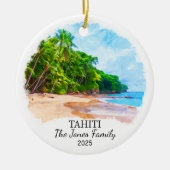 Gepersonaliseerd Tahiti Ornament, Frans-Polynesië Keramisch Ornament (Voorkant)