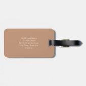 Gepersonaliseerd Tan Beige Bruin Monogram Initiaal Bagagelabel (Achterkant horizontaal)